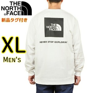 【新品・送料無料】ノースフェイス 長袖 Tシャツ XL 白 バックスクエアロゴ THE NORTH FACE ロンT