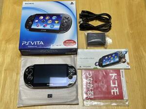 PSVSDアダプタ搭載 PS Vita クリスタル・ブラック PCH-1100 16GB純正メモリー付き