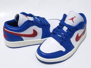 NIKE WMNS AIR JORDAN 1 LOW 白 青 赤 22cm ナイキ ウィメンズ エアジョーダン1 レディース キッズ DC0774-416