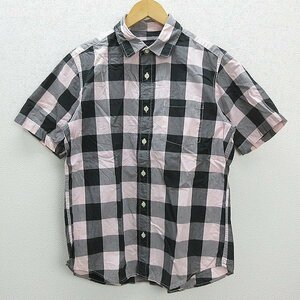 W★ ワールドワイドラブ!/WORLD WIDE LOVE! ブロックチェック 半袖シャツ【M】MENS/70