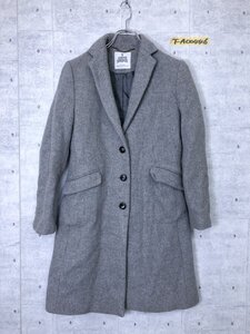 green label relaxing グリーンレーベル ユナイテッドアローズ HAMILTON LAMBSWOOL レディース ウール混 チェスターコート 36 グレー