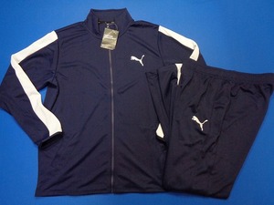 14388■新品 PUMA プーマ ジャージ 上下 セット セットアップ XL 紺 白 タグ付き DRY CELL ドライセル