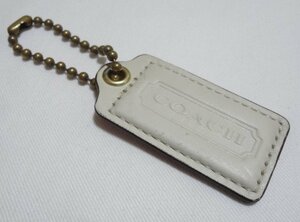 ■023 送料無料！コーチ チャーム キーホルダー レザー ミルキーホワイト/ピンク COACH 同梱ＮＧ■