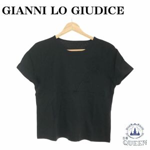 ☆美品☆ GIANNI LO GIUDICE ジャンニロジュディチェ トップス Tシャツ 半袖 カジュアル レディース ブラック 日本製 901-3903 送料無料