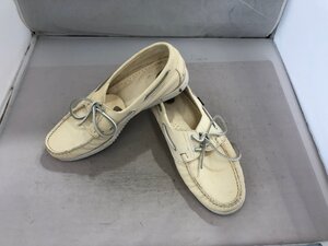 【PARABOOT】パラブーツ　メンズ　デッキシューズ　アイボリー　レザー　8　1/2（約27cm相当）　SY02-FNR