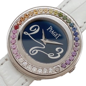 ピアジェ PIAGET ポセション P10402 ネイビー K18WGｘダイヤモンド 腕時計 レディース 中古