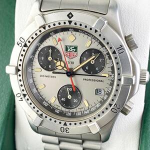 【1円〜】TAG HEUER タグ ホイヤー 腕時計 メンズ 560.206 クロノグラフ グレー系文字盤 プロフェッショナル デイト 可動品