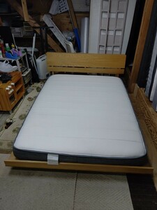 セミダブルベッド マットレス付き/ニトリ N-sleep Hard/長さ214横幅150高さ70cmマットまでの高さ33cm(マツト長さ197横幅140厚さ19cm)