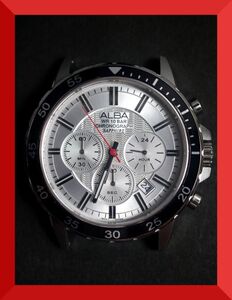 セイコー SEIKO アルバ ALBA クォーツ 3針 クロノグラフ サファイア VD53-X119 男性用 メンズ 腕時計 y332 稼働品