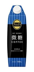 タリーズコーヒー 甘さひかえめ 微糖 キャップ付き 紙パック 1L×6本 MY HOME (マイホーム)