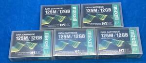 未開封　DDS3　maxell　HS-4/125S　125M/12GB　5本セット　記録用カセット　DAT