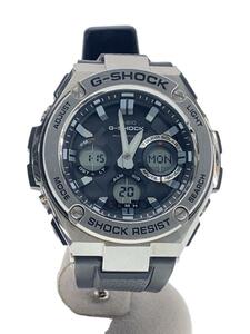 CASIO◆ソーラー腕時計・G-SHOCK/デジアナ/SLV