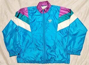 ★adidas アディダス★ナイロン トラックジャケット トレフォイル サイズ5 ブルー系 ヴィンテージ 80s古着 02242