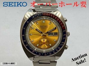 【可動品】SEIKO セイコー 腕時計 6139-6002 クロノグラフ オートマチック ベゼル色/ブルーレッド 文字盤色:ゴールド色 