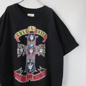 ○良品 FOG FEAR OF GOD フィアオブゴッド◆Tシャツ カットソー 半袖 GUNS N ROSES バンTEE バンド◆メンズ ブラック Sサイズ