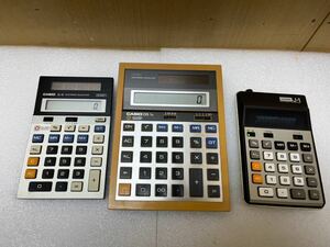 YK8978 電卓　3点まとめ　CASIO/カシオ JS-10／DS-1B／J-1(通電ng) 現状品　1228