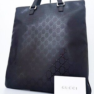 1円■未使用級■最高級ライン GUCCI グッチ インプリメ ロゴ総柄 トートバッグ ビジネス ブリーフケース 大容量 A4 メンズ レザー ブラウン