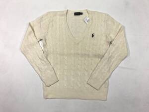 新品 18013 Mサイズ レディース メリノウール Vネック セーター polo ralph lauren ポロラルフローレン 