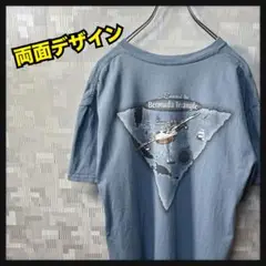 両面 デザイン 船 飛行機 Tシャツ 半袖 メンズ オーバーサイズ US 古着