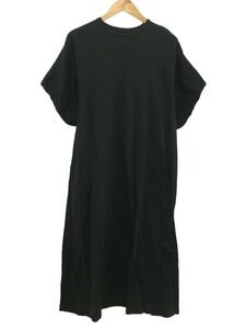 AKIRA NAKA◆半袖ワンピース/1/コットン/BLK/Slit sleeves T dress//