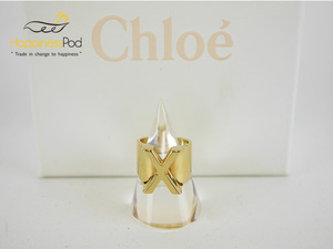 クロエChloe　アルファベットリング　X　クロエサイズ＃54　GP　良品