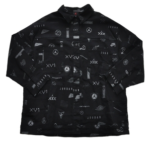 NIKE / ナイキ AIR JORDAN BLAND FLIGHT HERITAGE MONOGRAM SHIRT JACKET BLACK L