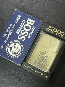 zippo GOLD SUNTORY BOSS COFFEE　 希少モデル ヴィンテージ 1995年製 ゴールド サントリー ボス コーヒー 専用プラケース 保証書付き