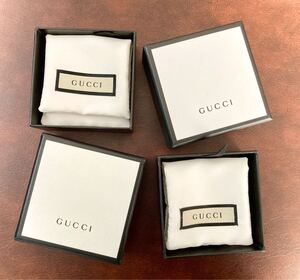 【即決/送料込み】GUCCI/グッチ 純正 巾着 ジュエリーボックス/小物入れ アクセサリー入れ/BOX&保存袋 ホワイト 2個セット