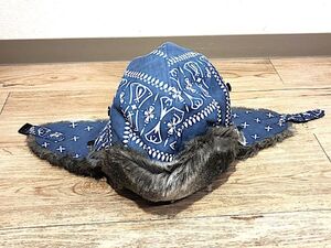 12/202【未使用】 CHALLENGER BANDANNA BOMBER HAT チャレンジャー 完売レア品 タグ付 CLG-AC 015-030 NAVY サイズＬ