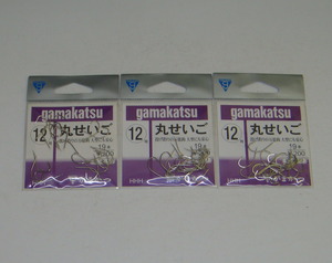 丸せいご　白　12号　3枚セット　がまかつ　送料無料　A626