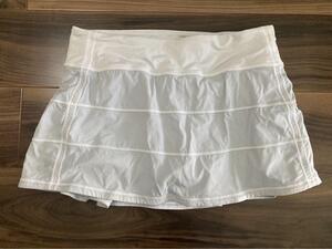 ルルレモン Lululemon Pace Rival Skirt 白 サイズ6 スカート スコート