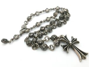 1000円スタート CHROME HEARTS クロムハーツ CHクロス ペンダント スモール with クロスボールネックレス 1991 925 総重量約122.5g 12 L201