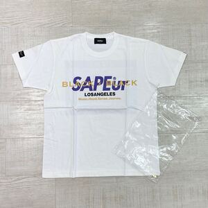 新品 SAPEur サプール BLACK x BLACK VENICE GATE TEE MUSIC HOOD SENSE LOSANGELES T-SHIRT ロゴ Tシャツ WHITE ホワイト サイズ L 701