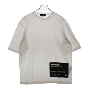 DSQUARED2 ディースクエアード LOOSE FIT T-SHIRT クルーネック フロントロゴプリント Tシャツ S74GD1237 S23009 ホワイト