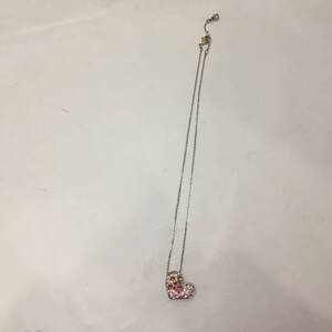 T111505☆SWAROVSKI スワロフスキー ハート ストーン ネックレス ペンダント シルバー ピンク アクセサリー☆