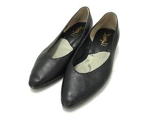 YVESSAINTLAURENT イヴサンローラン レザー ヒール ポインテッドトゥ パンプス 表記サイズ 36 1/2(約23.5cm) 靴 ブラック系 DF5875