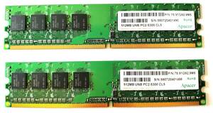 デスクトップPC用DDR2メモリ 1GB(512MBx2枚)