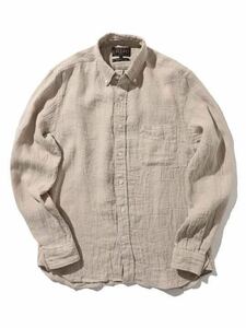 BEAMS PLUS / ソリッド リネン ボタンダウンシャツ　XL