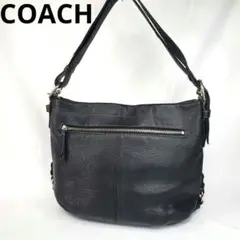 【美品】COACH コーチ シボ革　ショルダーバッグ ワンショルダー　ブラック