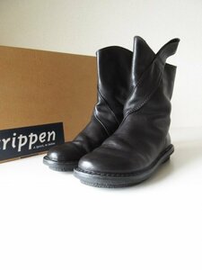 美品 trippen / トリッペン EXIT-WAN BK-BK-BK 38(24.0-24.5) / レザー ムートンブーツ シューズ