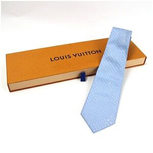 ★ ルイヴィトン シルク ネクタイ ロゴ柄 総柄 中古 Aランク LOUIS VUITTON | メンズ ビジネス 箱付き