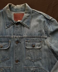 【傑作】極美品 RRL DISTRESSED NEW ROPER DENIM JACKET ダブルアールエル リペア ダメージ デニムジャケット ジャケット USA製 M