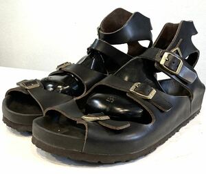 BIRKENSTOCK！ATHEN！サンダル！本革！レザー！ロング！フットベッド！ドイツ製！廃番モデル！アテネ！ビルケンシュトック 定価26,000円 黒