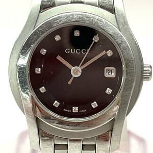 Z229-O18-2685◎ GUCCI グッチ 5500L レディース腕時計 黒文字盤 デイト クォーツ 11958986