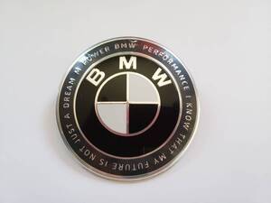 【綺麗！】82mm BMW 黒/白 50Th アニバーサリー エンブレム ボンネット リア E36E39E46E53E70E71E60E65E66E84E87E90E91E92E93