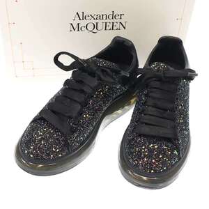 ALEXANDER McQUEEN アレキサンダーマックイーン グリッターデザイン オーバーサイズスニーカー 553770 ブラック 37 IT8BIGHDK8T6