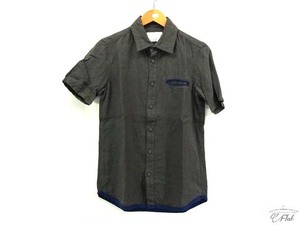 美品 Rn/02　ルームナンバーゼロツー　RN132-1-001　半袖シャツ　麻 gray S