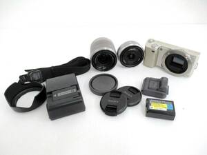 【SONY/ソニー】戌④124//NEX-5/E 2.8/16 E 3.5-5.6 18-55 OSS/バッテリー3個/ストロボ/充電器