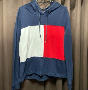 TOMMY HILFIGER パーカー スウェットトリコロール 裏起毛 M L トミーヒルフィガー レディース プルーオーバー