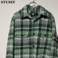 【好配色】STUSSY ステューシー ヘビネルチェックシャツ グリーン M